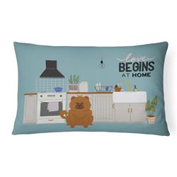 12 x 3 x 16 in. Red Chow Chow Kitchen Scene Canvas Fabric Decorative Pillow