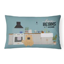 12 x 3 x 16 in. Cream Chow Chow Kitchen Scene Canvas Fabric Decorative Pillow