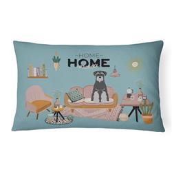 CK7879PW1216 12 x 3 x 16 in. Black Grey Standard Schnauzer Sweet Home Canvas Fabric Decorative Pillow