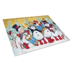 Snowmen Strike Up the Band Glass Cutting Board - Large