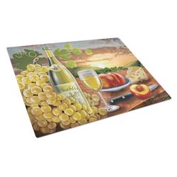 Chablis, Peach, Wine & Cheese Glass Cutting Board - Large