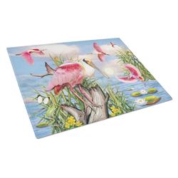 Roseate Spoonbill Glass Cutting Board - Large