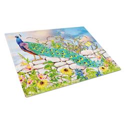 Proud Peacock Glass Cutting Board - Large