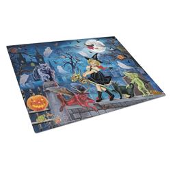 Littlest Witchs Halloween Party Glass Cutting Board - Large