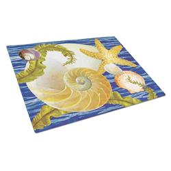 Cut Nautilus & Starfish Glass Cutting Board - Large