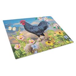 Black Rooster Glass Cutting Board - Large