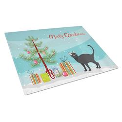 Malayan No.2 Cat Merry Christmas Glass Cutting Board - Large