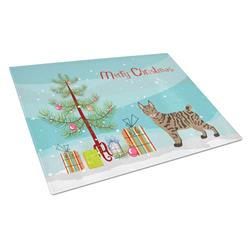 Pixie Bob No.1 Cat Merry Christmas Glass Cutting Board - Large
