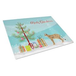 Savannah No.2 Cat Merry Christmas Glass Cutting Board - Large