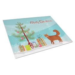 Somali Cat Merry Christmas Glass Cutting Board - Large