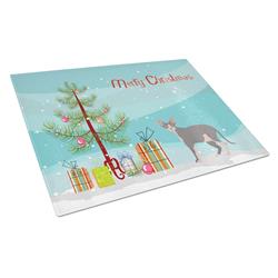 Sphynx No.2 Cat Merry Christmas Glass Cutting Board - Large