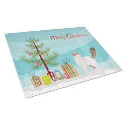 Turkish Van Cat Merry Christmas Glass Cutting Board - Large