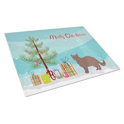 York Chocolate No.1 Cat Merry Christmas Glass Cutting Board - Large
