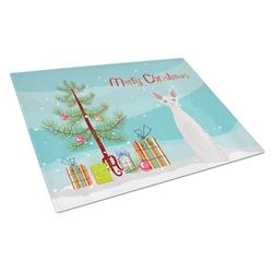 Devon Rex No.2 Cat Merry Christmas Glass Cutting Board - Large