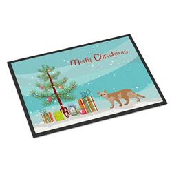 18 x 27 in. Devon Rex No.3 Cat Merry Christmas Indoor or Outdoor Mat