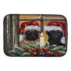 Picture of Carolines Treasures PPP3268DDM 14 x 21 in. Pug Christmas Anticipation Dish Drying Mat