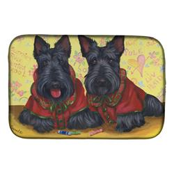 Picture of Carolines Treasures PPP3271DDM 14 x 21 in. Scottish Terrier Scotties Rule Dish Drying Mat