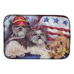 Picture of Carolines Treasures PPP3273DDM 14 x 21 in. Shih Tzu Americana Sweethearts Dish Drying Mat