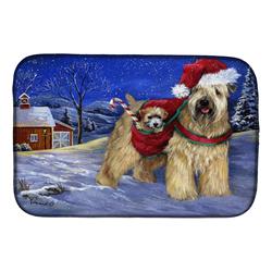 Picture of Carolines Treasures PPP3275DDM 14 x 21 in. Wheaten Terrier Christmas Dish Drying Mat