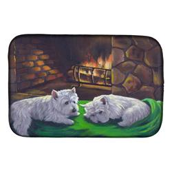 Picture of Carolines Treasures PPP3276DDM 14 x 21 in. Westie A Winters Night Dish Drying Mat