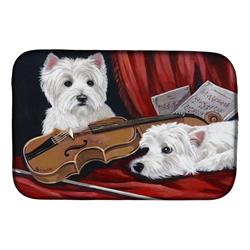 Picture of Carolines Treasures PPP3279DDM 14 x 21 in. Westie Fiddlers Dish Drying Mat
