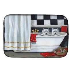 Picture of Carolines Treasures PPP3281DDM 14 x 21 in. Westie Pour Le Bain Bathtime Dish Drying Mat