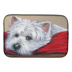 Picture of Carolines Treasures PPP3284DDM 14 x 21 in. Westie Red Pillow Dish Drying Mat