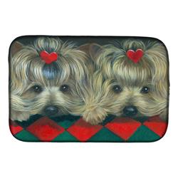 Picture of Carolines Treasures PPP3290DDM 14 x 21 in. Yorkshire Terrier Yorkie 2 Hearts Dish Drying Mat