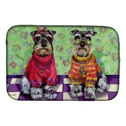 Picture of Carolines Treasures PPP3333DDM 14 x 21 in. Schnauzer Love & Peace Dish Drying Mat