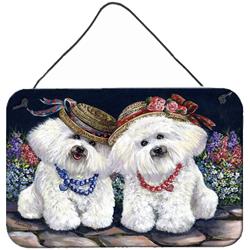 14 x 21 in. Bichon Frise Sisters Wall or Door Hanging Prints