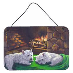 8 x 12 in. Westie a Winters Night Wall or Door Hanging Prints