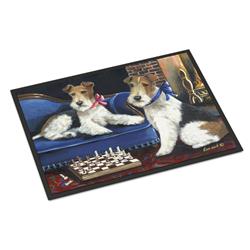 24 x 36 in. Fox Terrier Checkmates Indoor or Outdoor Mat