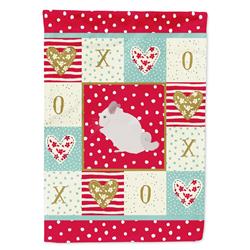 Pink & White Chinchilla Love Garden Flag
