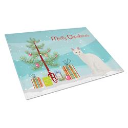 Goddess Giant Cat Merry Christmas Glass Cutting Board - Large