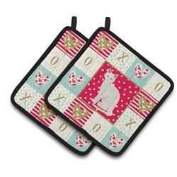 CK5738PTHD 7.5 x 7.5 in. Goddess Giant Cat Love Pair of Pot Holders