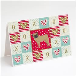 Pug Love Greeting Cards & Envelopes - Pack of 8