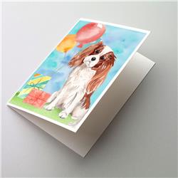 Happy Birthday Blenheim Cavalier Spaniel Greeting Cards & Envelopes - Pack of 8