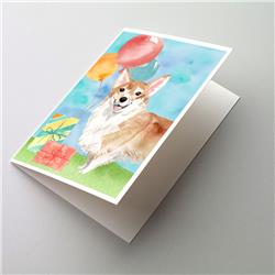 Happy Birthday Corgi Greeting Cards & Envelopes - Pack of 8