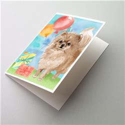 Happy Birthday Pomeranian Greeting Cards & Envelopes - Pack of 8