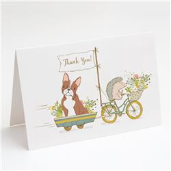 Boston Terrier Red & White Greeting Cards & Envelopes - Pack of 8