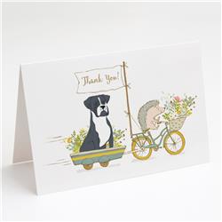Boxer Black Natural Ears Greeting Cards & Envelopes - Pack of 8