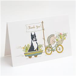 Boxer Black Cropped Ears Greeting Cards & Envelopes - Pack of 8