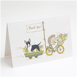 Bull Terrier Black & White Greeting Cards & Envelopes, Pack of 8