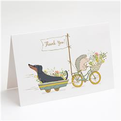 Dachshund Black & Tan Greeting Cards & Envelopes - Pack of 8