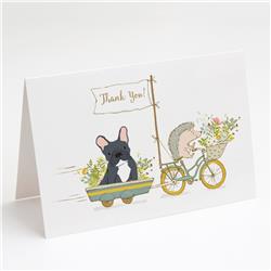 French Bulldog Greeting Cards & Envelopes, Black - Pack of 8