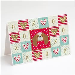 CK5212GCA7P Blenheim Cavalier King Charles Spaniel Love Greeting Cards & Envelopes - Pack of 8
