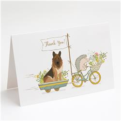 German Shepherd Plush Greeting Cards & Envelopes, Pack of 8