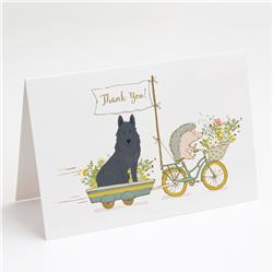 German Shepherd Black Greeting Cards & Envelopes - Pack of 8