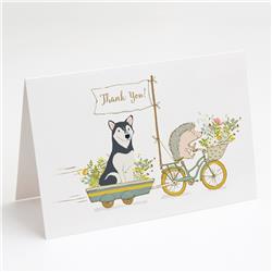 Siberian Husky Black Greeting Cards & Envelopes - Pack of 8
