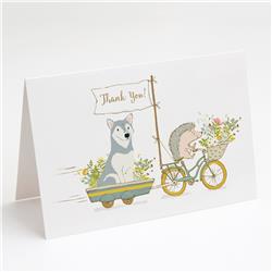 Siberian Husky Grey Greeting Cards & Envelopes - Pack of 8